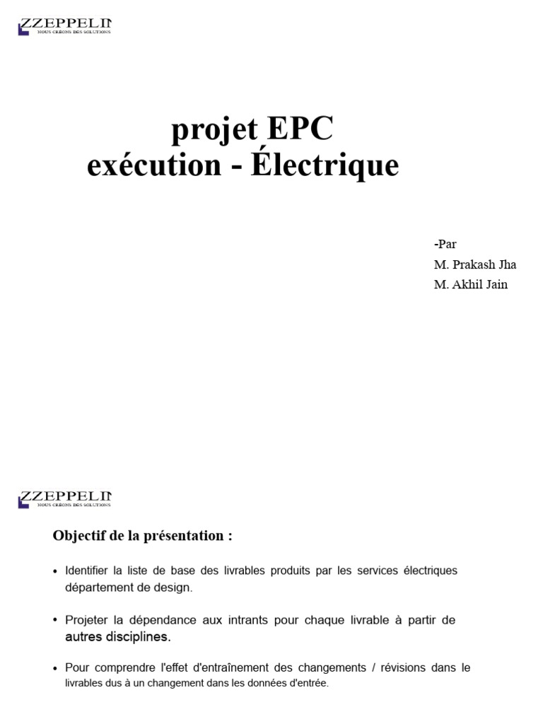 Livrables Électriques dans Projet EPC | PDF | Électricité ...