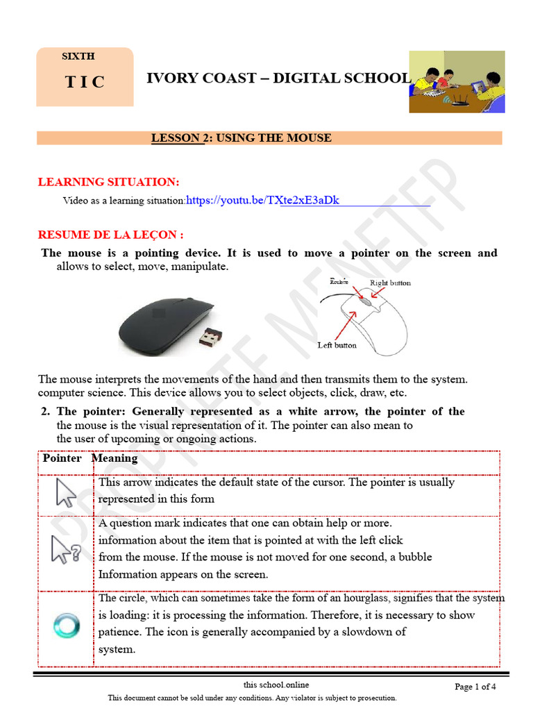 Understanding Computer Mouse Functions | PDF | Cursor (User Interface ...