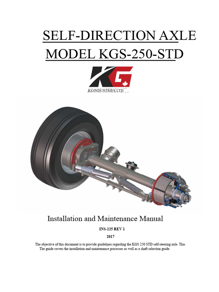KGS-250-STD Axle Installation Manual | PDF | Axle | Vehicle Technology