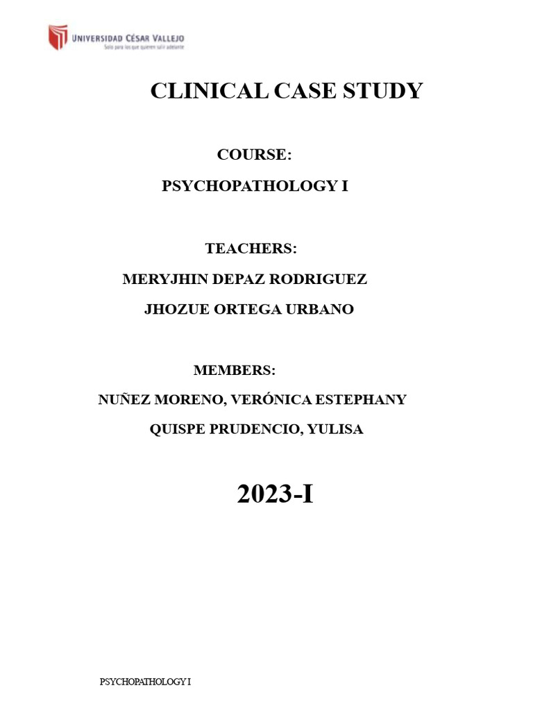 Clinical Case Study Psychopathology I - Final | PDF | Thought ...