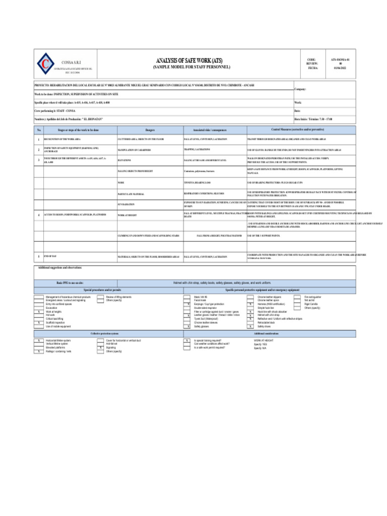 STAFF MODEL ATS | PDF | Personal Protective Equipment | Occupational ...
