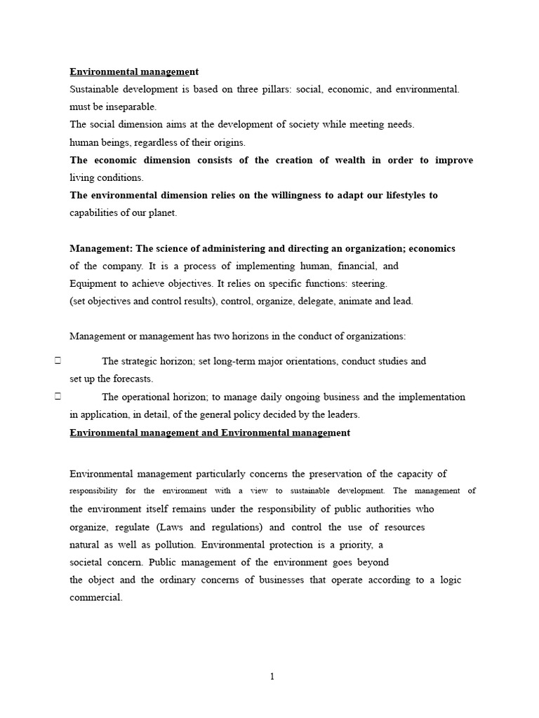 Environmental Management for Sustainability | PDF | Sustainability ...