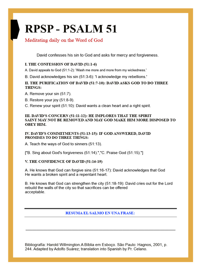 David's Confession and Renewal in Psalm 51 | PDF