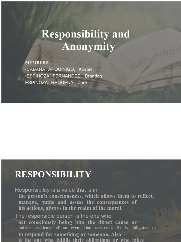 Understanding Responsibility and Anonymity | PDF | Social Psychology