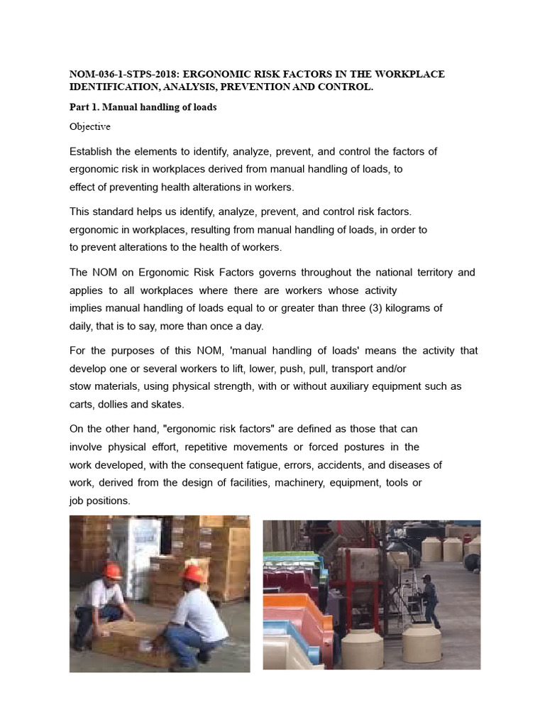 Ergonomic Risk Factors in Manual Handling | PDF | Risk | Safety