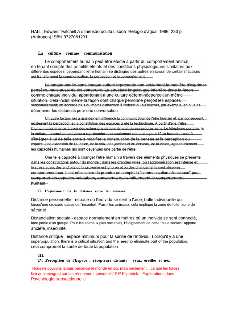 Communication et perception de l'espace | PDF | la perception | Sens ...