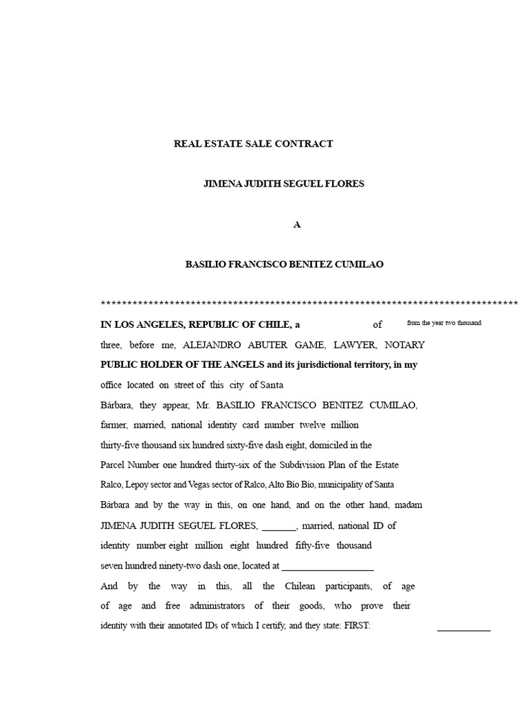 BUYING AND SELLING INDIGENOUS PROPERTY. DEED. NOTARIAL TEMPLATE | PDF ...