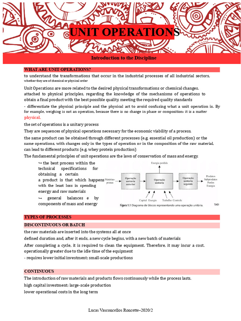 Understanding Unit Operations in Industry | PDF | Sterilization ...
