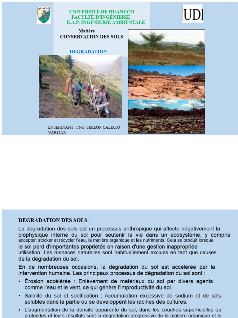Dégradation des sols : causes et impacts | PDF | Sol (pédologie) | Érosion