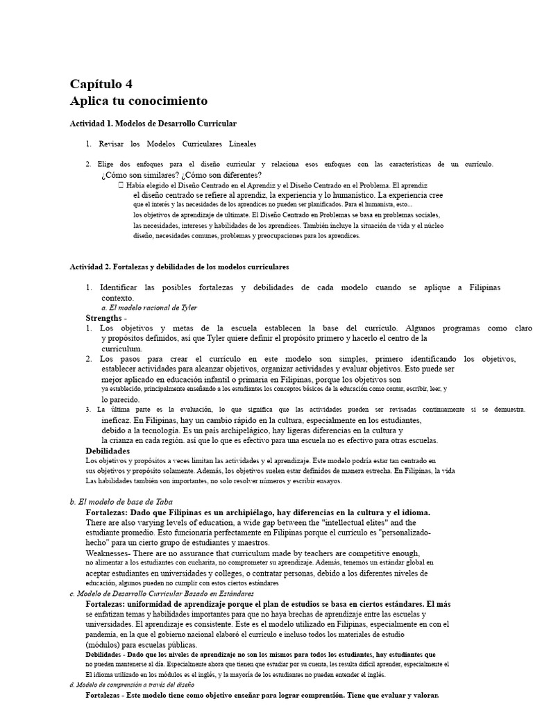 Capítulo 4 | PDF | Plan de estudios | Aprendizaje