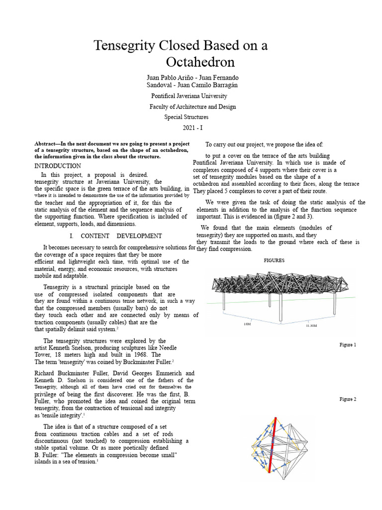 Tensegrity Octahedron Structure Project | PDF