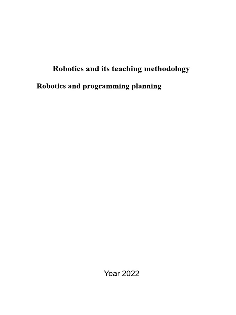 Teaching Methodology for Robotics Education | PDF | Robotics ...