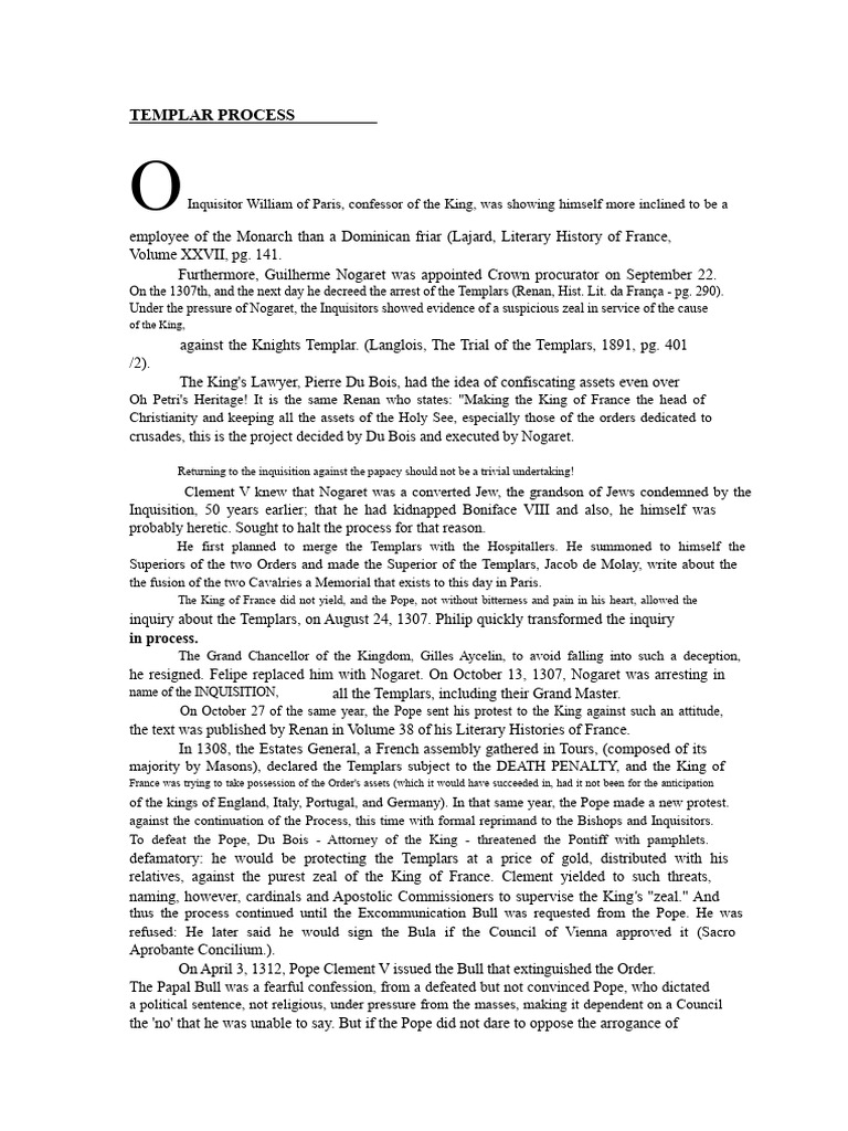 The Process of The Templars | PDF | Knights Templar | Inquisition