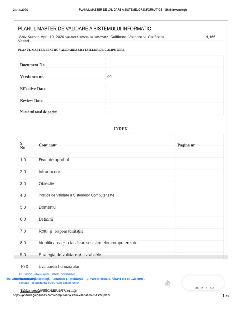 PLANUL MASTER DE VALIDARE A SISTEMULUI INFORMATIC - Ghid de ...