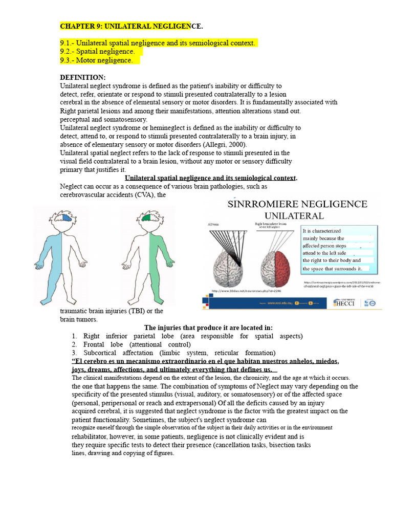 9- Unilateral Negligences.docx | PDF | Lateralization Of Brain Function ...