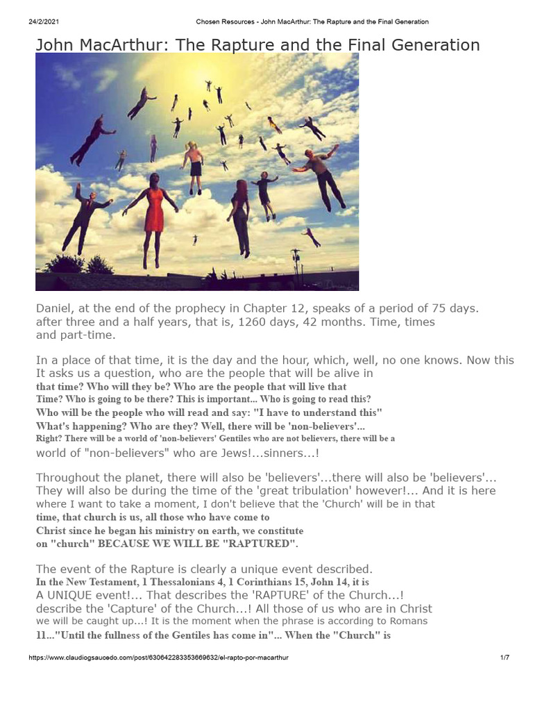 Chosen Resources - John MacArthur_ The Rapture and the Final Generation ...