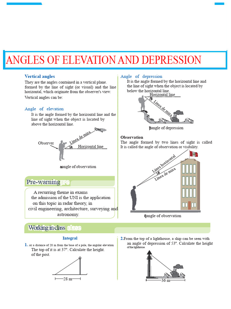 Understanding Angles of Elevation & Depression | PDF