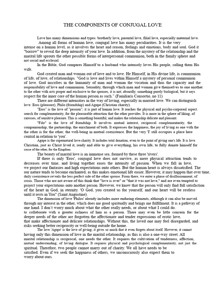 Understanding Conjugal Love Dynamics | PDF | Love | Psychology