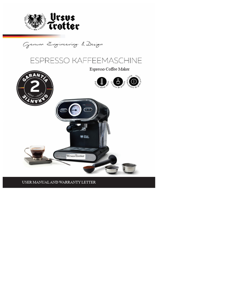 Espresso Coffee Maker User Manual | PDF | Coffee | Ac Power Plugs And ...