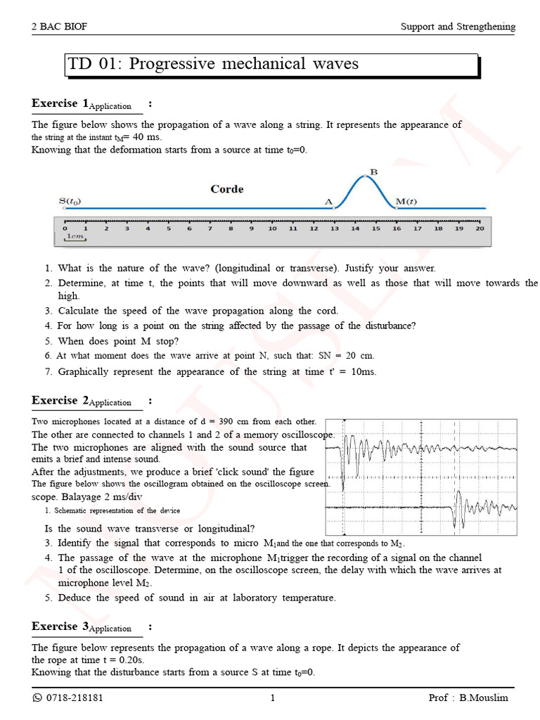 Mechanical Wave Propagation Exercises | PDF | Waves | Sound