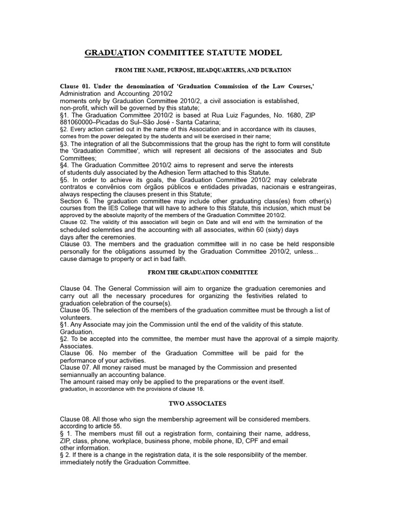 MODEL STATUTE OF THE GRADUATION COMMITTEE | PDF | Interest | Tennessee ...