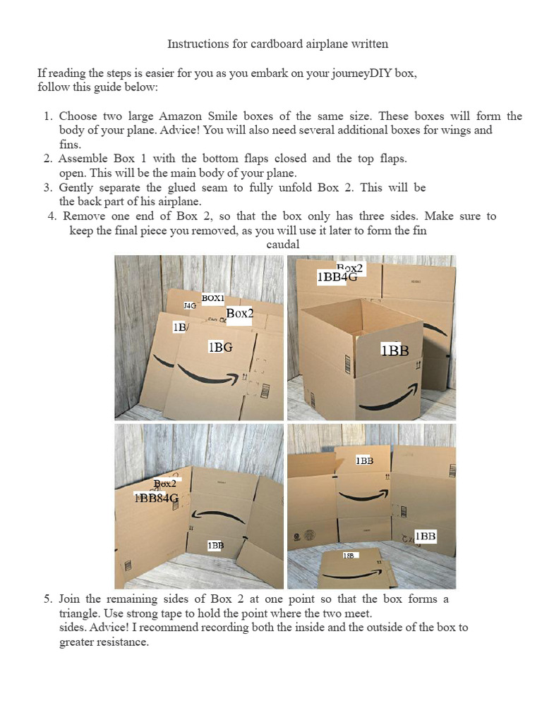 DIY Cardboard Airplane Instructions | PDF | Airplane | Adhesive