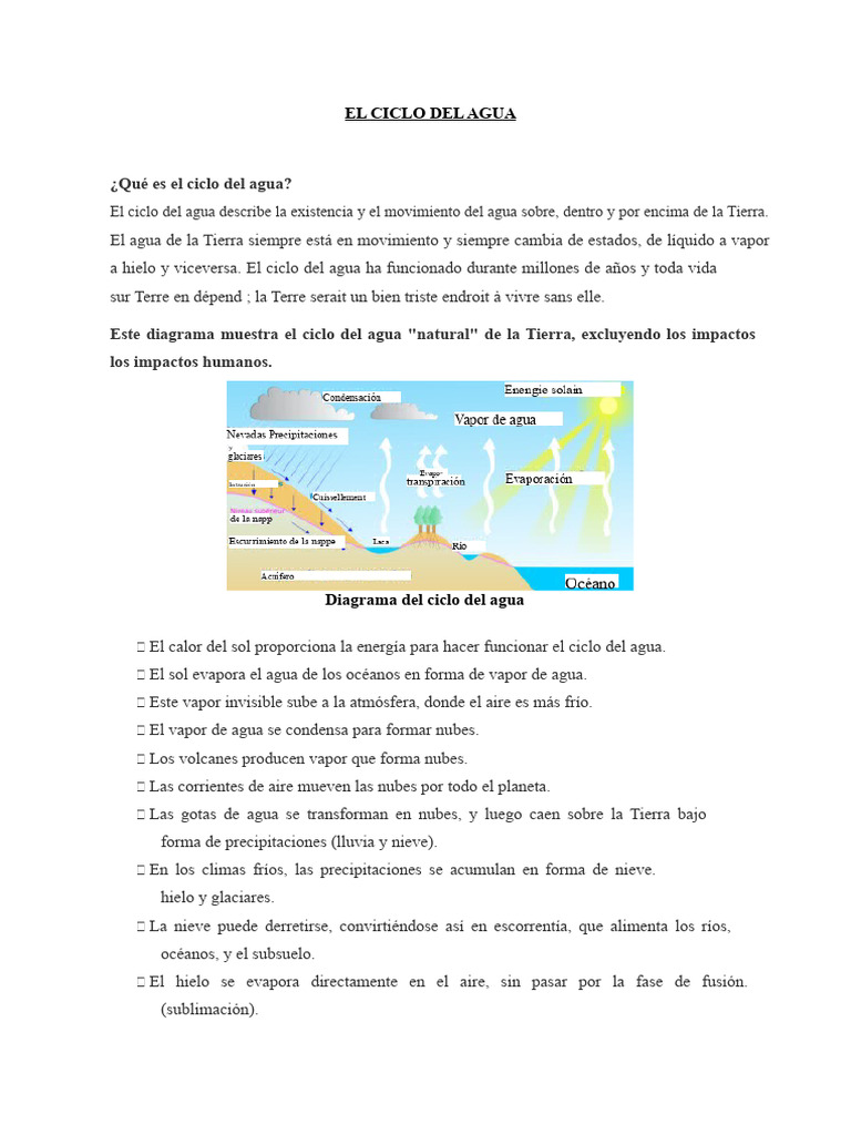 Entendiendo el Ciclo del Agua | PDF | Agua subterránea | El ciclo del agua