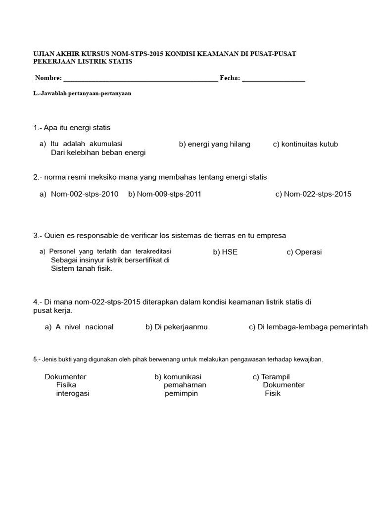 Evaluasi Nom-022-Stps-2015 | PDF