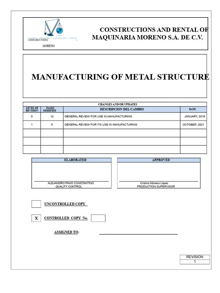 Metal Structure Manufacturing Guide | PDF | Welding | Construction