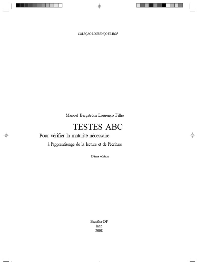 Tests ABC : Évaluation de la Maturité Éducative | PDF | Alphabétisation ...