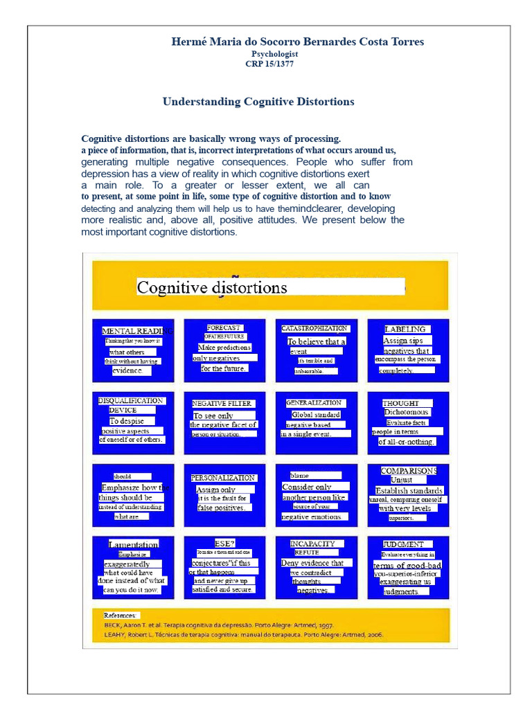 Understanding Cognitive Distortions | PDF