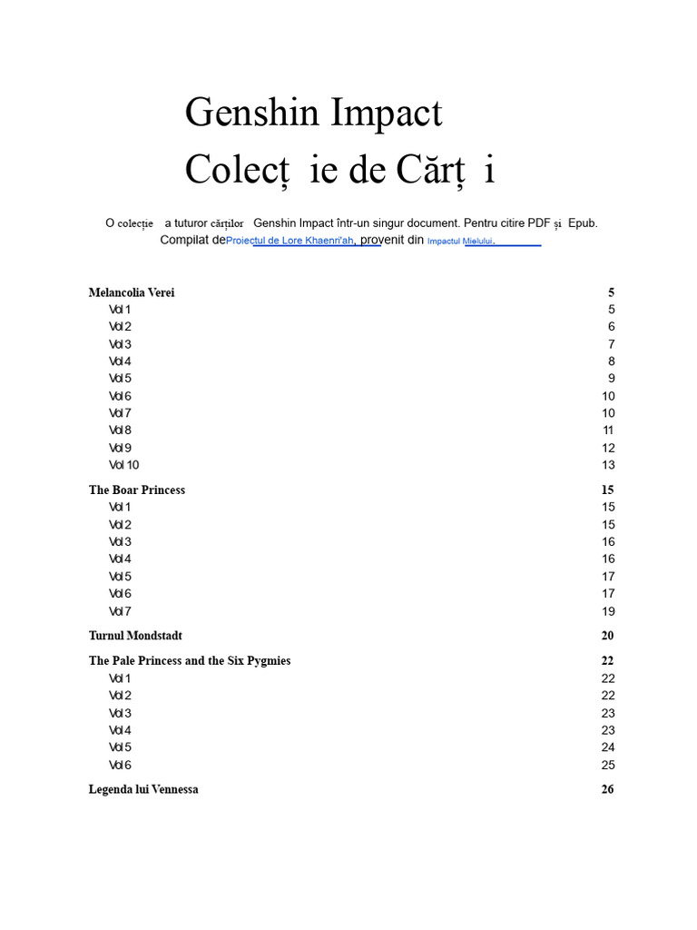Genshin Impact - Toate Cărțile | PDF