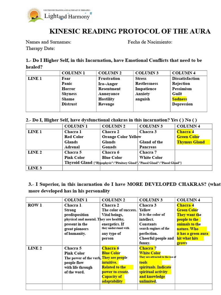 PROTOCOL 3 KINESIC READING OF THE AURA.pdf | PDF | Anger | Glands