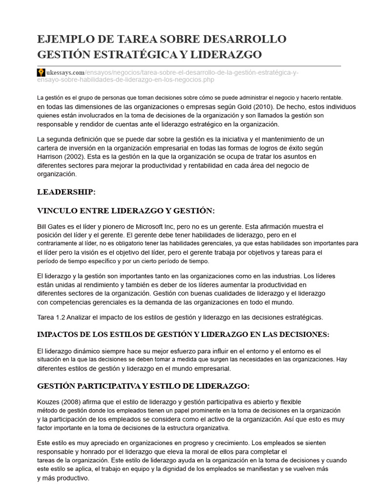 Estrategias de Gestión y Liderazgo Efectivo | PDF | Liderazgo | Gestión ...