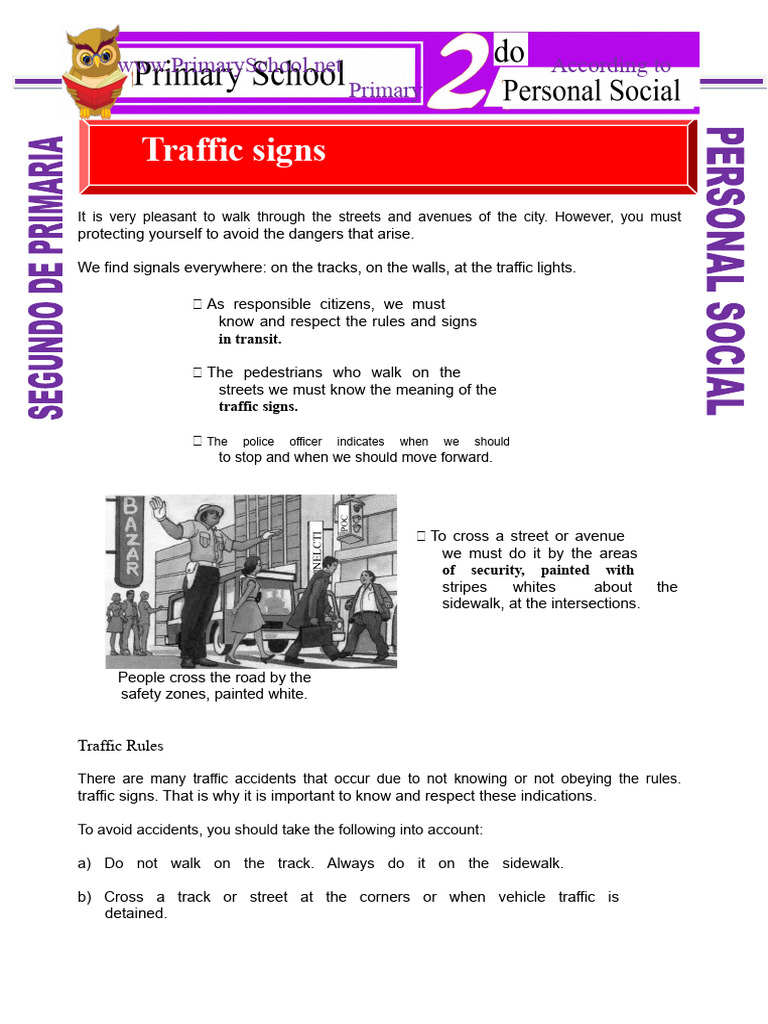 Traffic Signs For Second Grade PDF Traffic Traffic Light