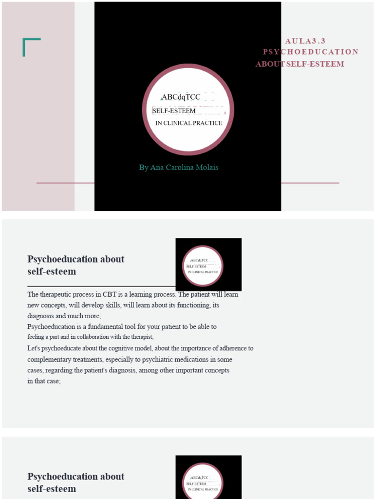 ABCdaTCC of Self-Esteem in Clinical Practice | PDF | Self Esteem ...