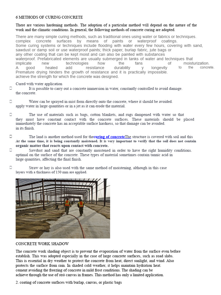 Methods of Curing Concrete | PDF | Concrete | Water