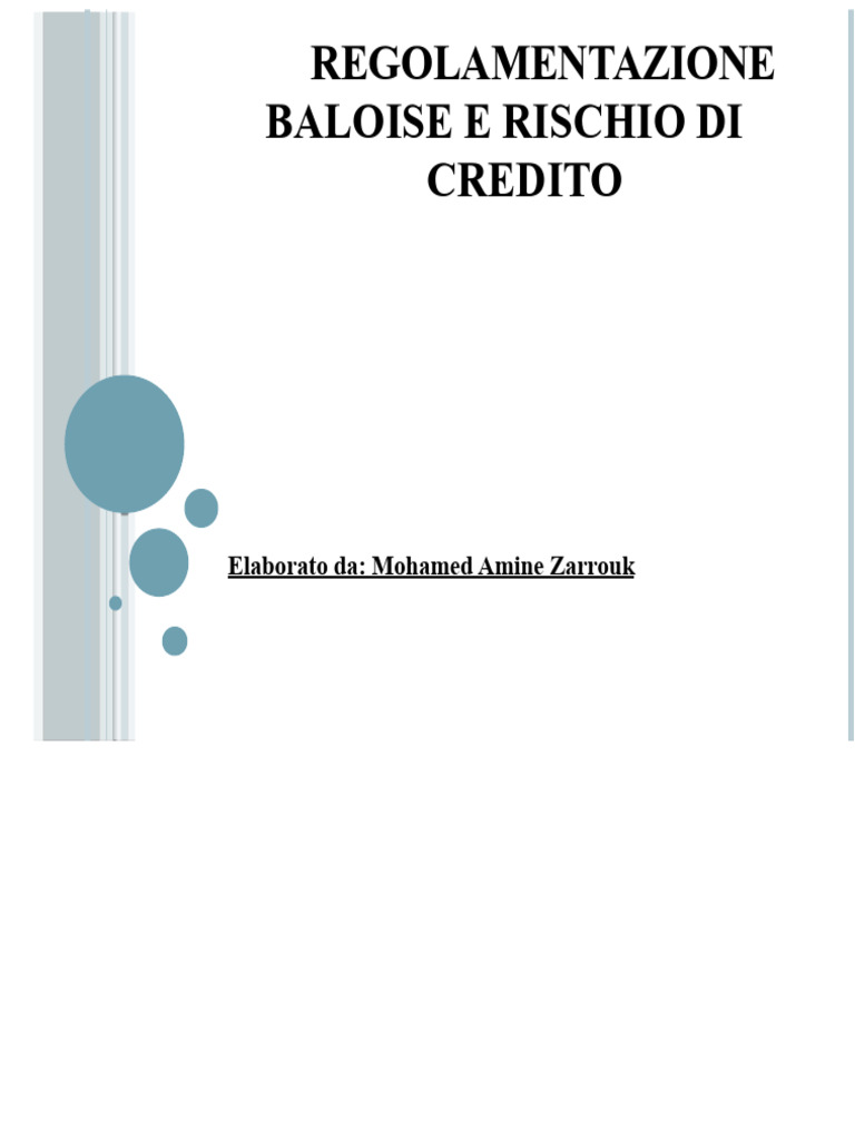 Regolamentazione Basilese e Rischio Di Credito | PDF