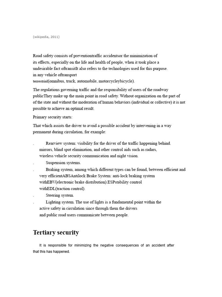 Road Safety: Prevention and Technologies | PDF | Traffic Collision ...