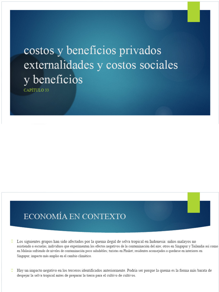 Capítulo 33 - Costos y Beneficios Privados, Externalidades y Costos y ...