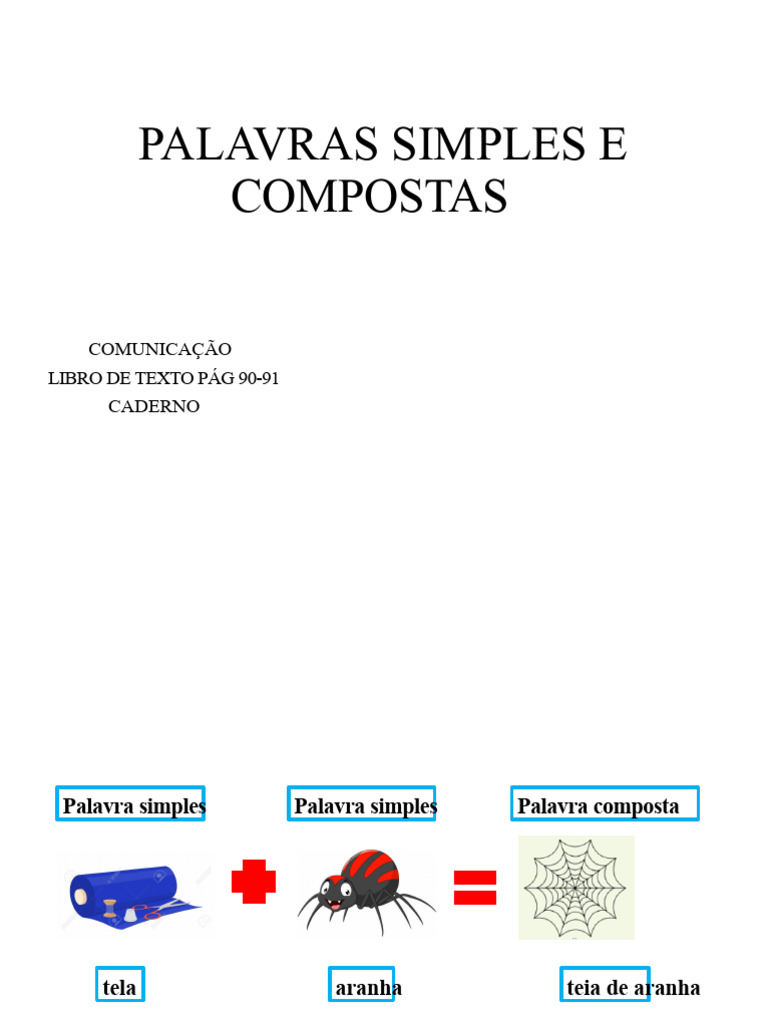 Palavras Simples e Compostas Explicadas | PDF