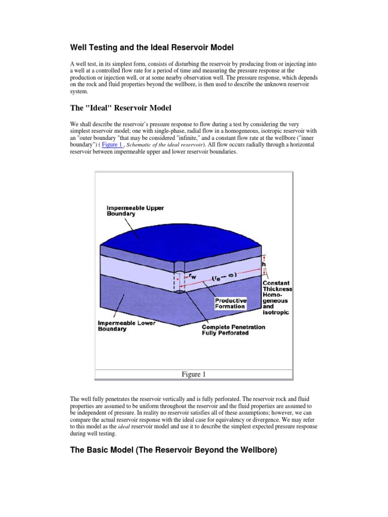 Ideal Reservoir Model in Well Testing | PDF | Permeability (Earth ...