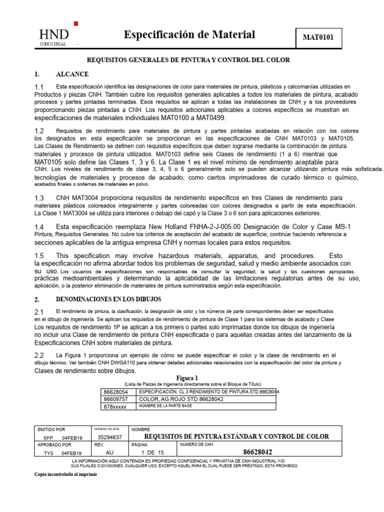Especificación CNH MAT0101 (86628042) - Requisitos Generales de Pintura ...
