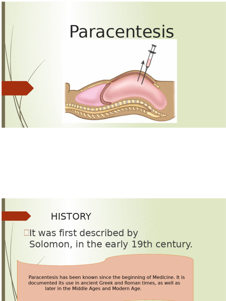 Paracentesis | PDF | Medical Specialties | Diseases And Disorders