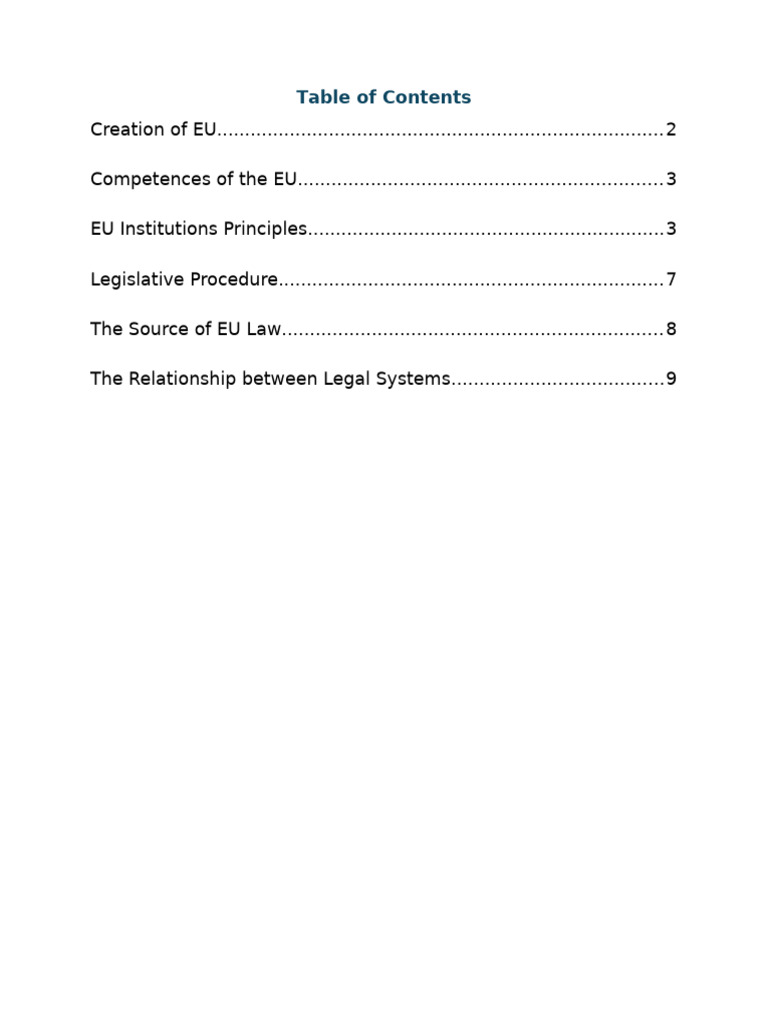 Overview of EU Structure and Competences | PDF | Directive (European ...