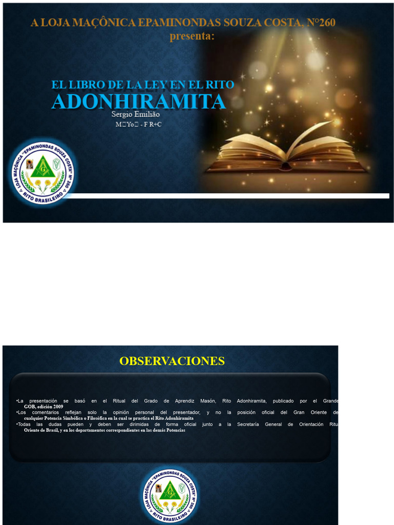 El Libro de la Ley en el Rito Adonhiramita | PDF | Masonería | Rosacruces