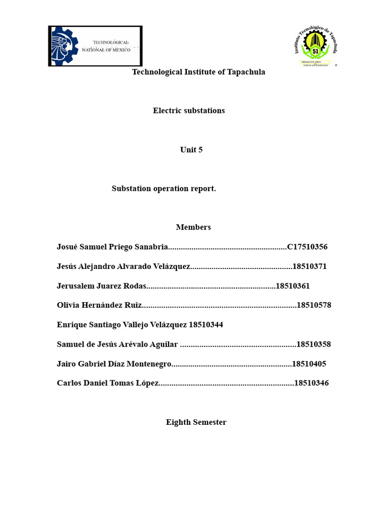 Electric Substation Operation Report | PDF | Transformer | Electric ...