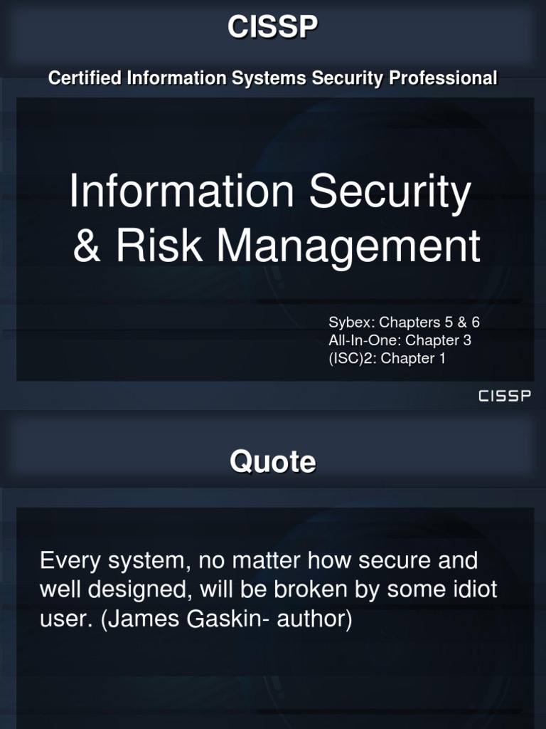 CISSP Info Security & Risk Mgmt Guide | PDF | Public Key Cryptography ...