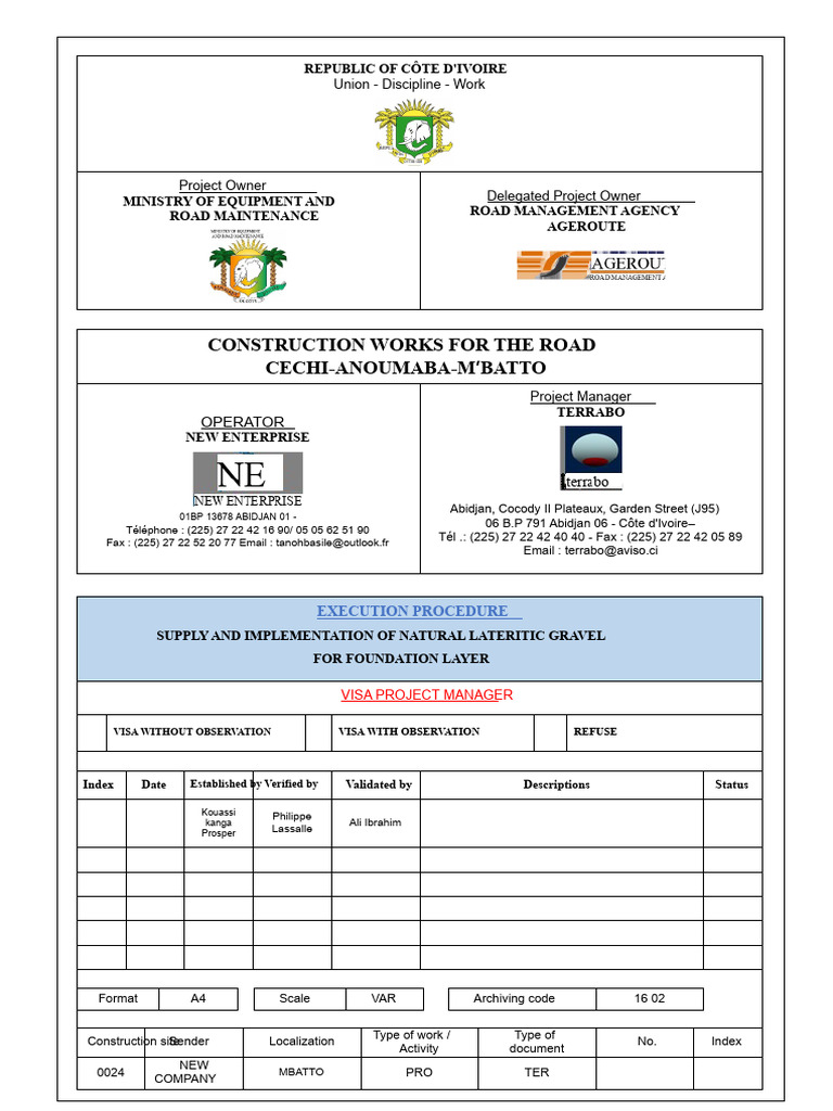 Road Construction Execution Procedure | PDF | Truck | Personal ...