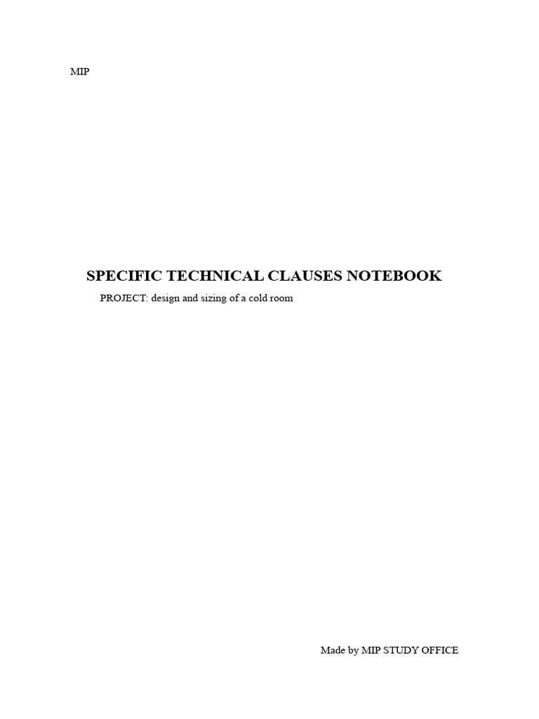 Cold Room Design Specifications Guide | PDF